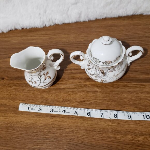 Norcrest Chatillon 50th Anniversary Sugar Creamer Chatillon Porcelain Gift - Picture 12 of 13